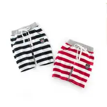 Модные шорты в полоску хлопковые детские брюки детские штаны для маленьких мальчиков; летние пляжные свободные шорты размеры 90-140