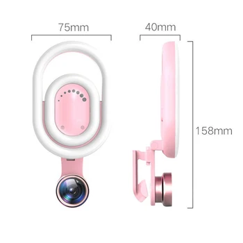 

Selfie Double Ring Fill Lights Wide Angle Macro Lens 52 LED Makeup Camera light for Phone JR Deals