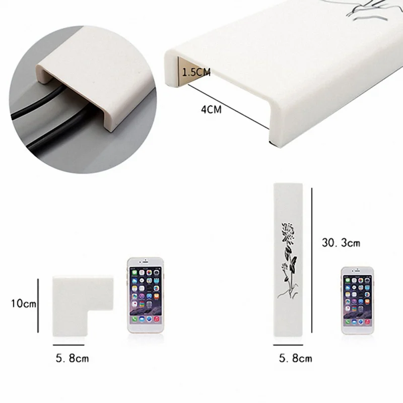 Wall Decoration Cover Self-Adhesive Wall Wire Storage Clip Wire Cord Duct Cover Home Office cable holder