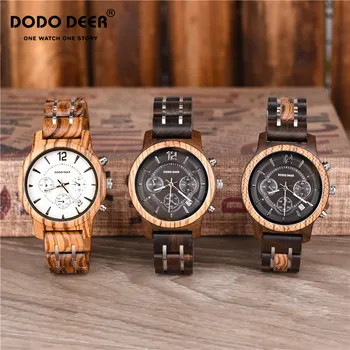 

DODO DEER Luxury Women Watch Classic Wood Metal Chronograph Auto Date Display Relogio Feminino 2019 Top Brand Dropship DIY C01