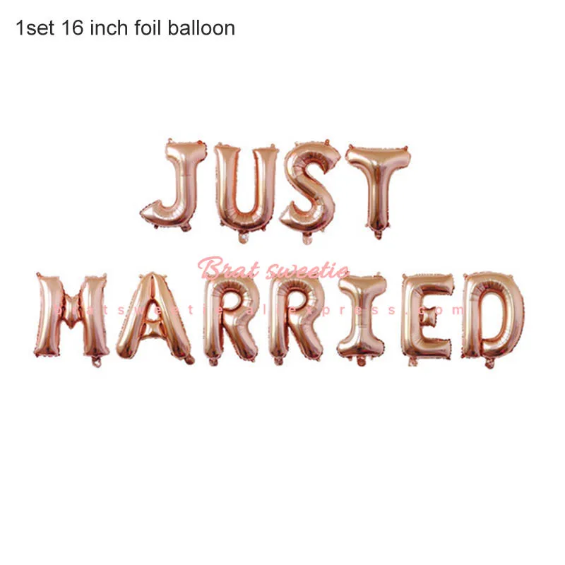 rosegold justmarried 18 дюймов Mr Mrs Balloon Mariage воздушные шары из фольги для любви принадлежности для вечеринки-девичника надувной шар Свадебные украшения - Цвет: rosegold justmarried