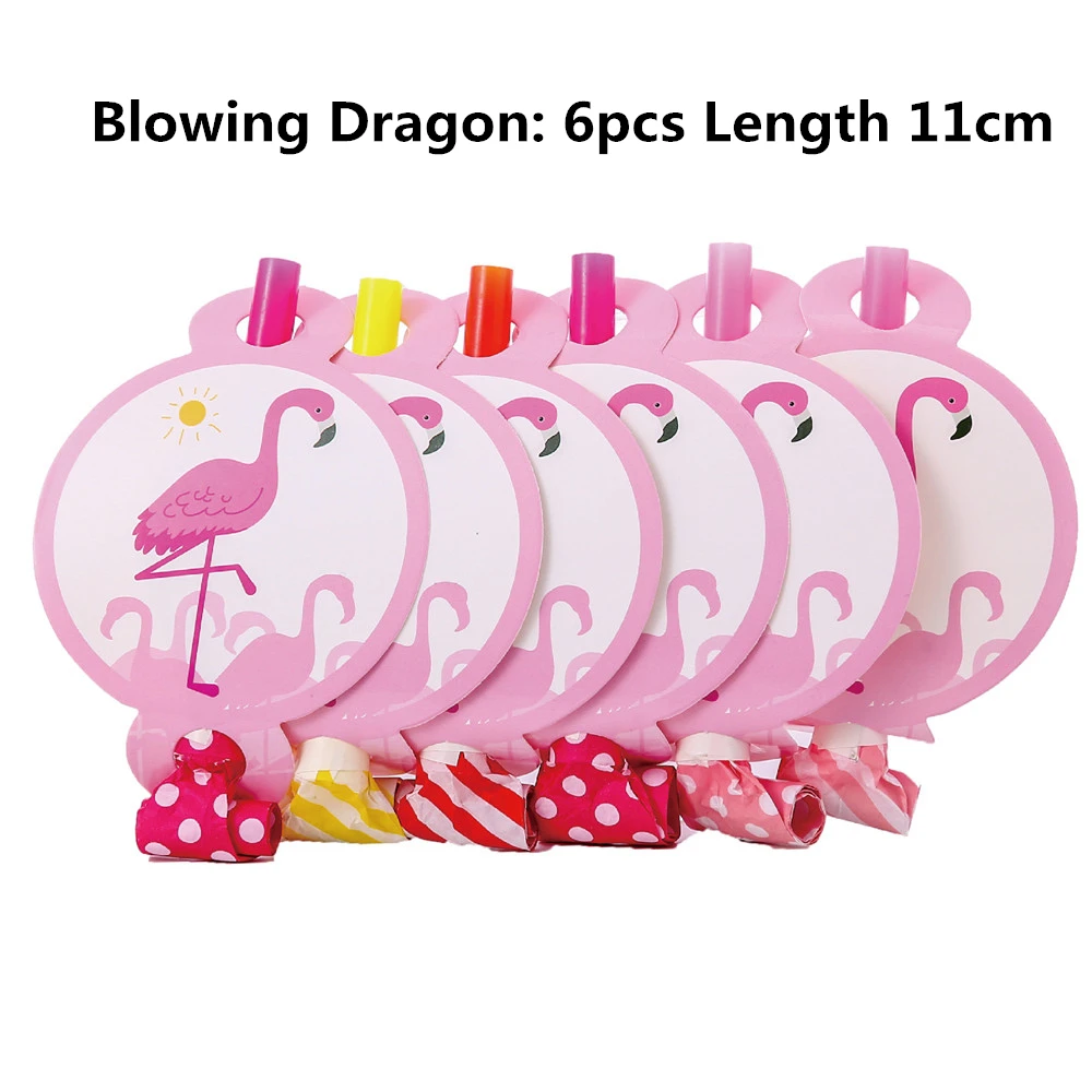 Одноразовая посуда для вечеринки в честь Дня рождения с фламинго, бумажная тарелка, чашка, флаг, баннер, салфетка для детского душа, вечерние принадлежности для украшения фламинго, Q - Цвет: Blowing Dragon