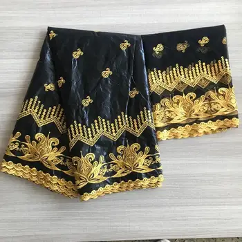 

2020 newest bazin riche getzner latest bazin riche embroidery with lace blouse african high quality bazin lace fabric KLO4-5