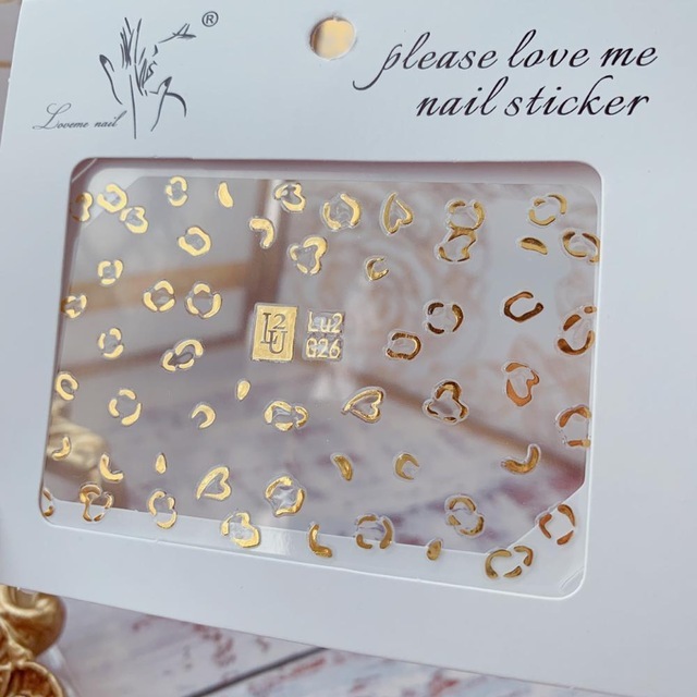 Nail Sticker Decal Patch Bronzing Letter Sticker Light Golden Alphabet Flowers Design for Nail Tattoo LU2 G001-G029