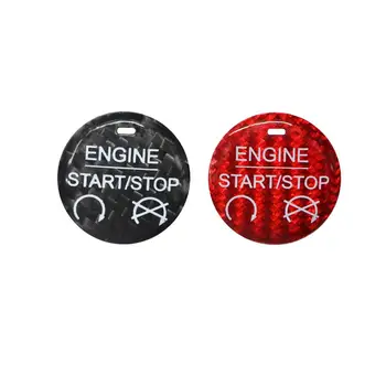 

Car Decoration Sticker Carbon Fiber Interior Ignition Switch One-click Start Button Sticker for 18-19 Ford Mustang New Mustang