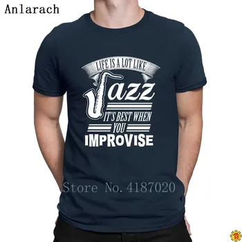 

Jazz Music Saxophone Sax Rythm Trumpet T-shirt Great Spring Autumn Short Sleeve Personality Tshirt For Men Top Quality Famous