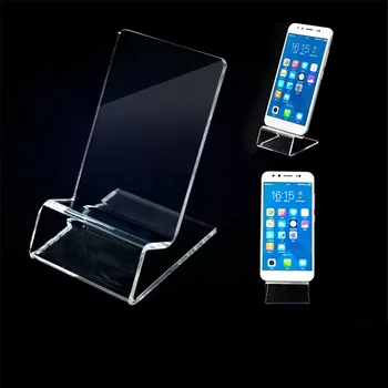 

Transparent Acrylic Card Holder Cell Phone Display Stand Office Desk Accessories Card Clip Market Exhibition Display Bracket