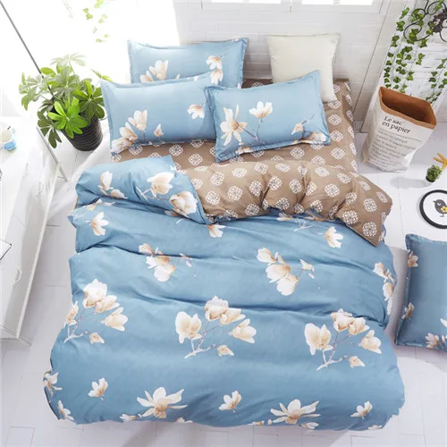 Elegant living Серый комплект постельного белья летняя кроватка постельное белье 3or 4 шт./компл. набор пододеяльников набор пасторальных постельного белья Дети/взрослые постельные принадлежности постельное белье, королева Кин - Цвет: Elegant living