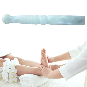 

Muscle Relax Professional Acupuncture Smooth Wands Massage Stick Health Care Reflexology Tension Relief Natural Jade Exquisite