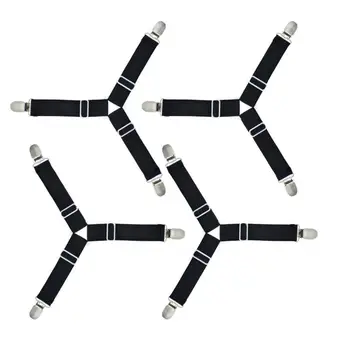 

4pcs Triangle Bed Sheet Clips 3-Way Adjustable Mattress Holder Fastener Grippers Suspender Straps