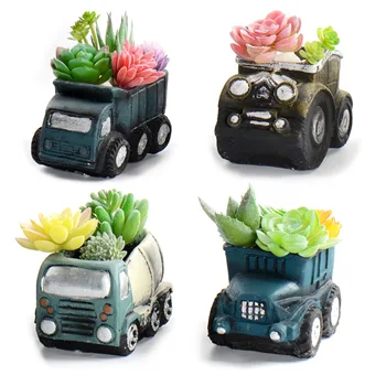 

New Silicone Concrete Mold for Cement Flower Pot Cute Cartoon Truck Planter Pot Mould