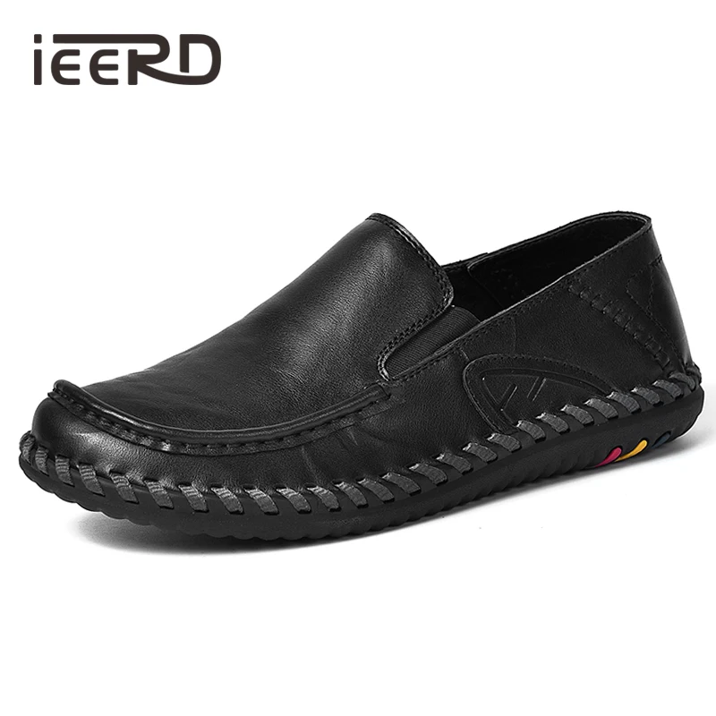 

NEW ARRIVALS Hand-made Men Loafers Leisure Split Leather Shoes Men Super Soft Men Flats Casual Shoes