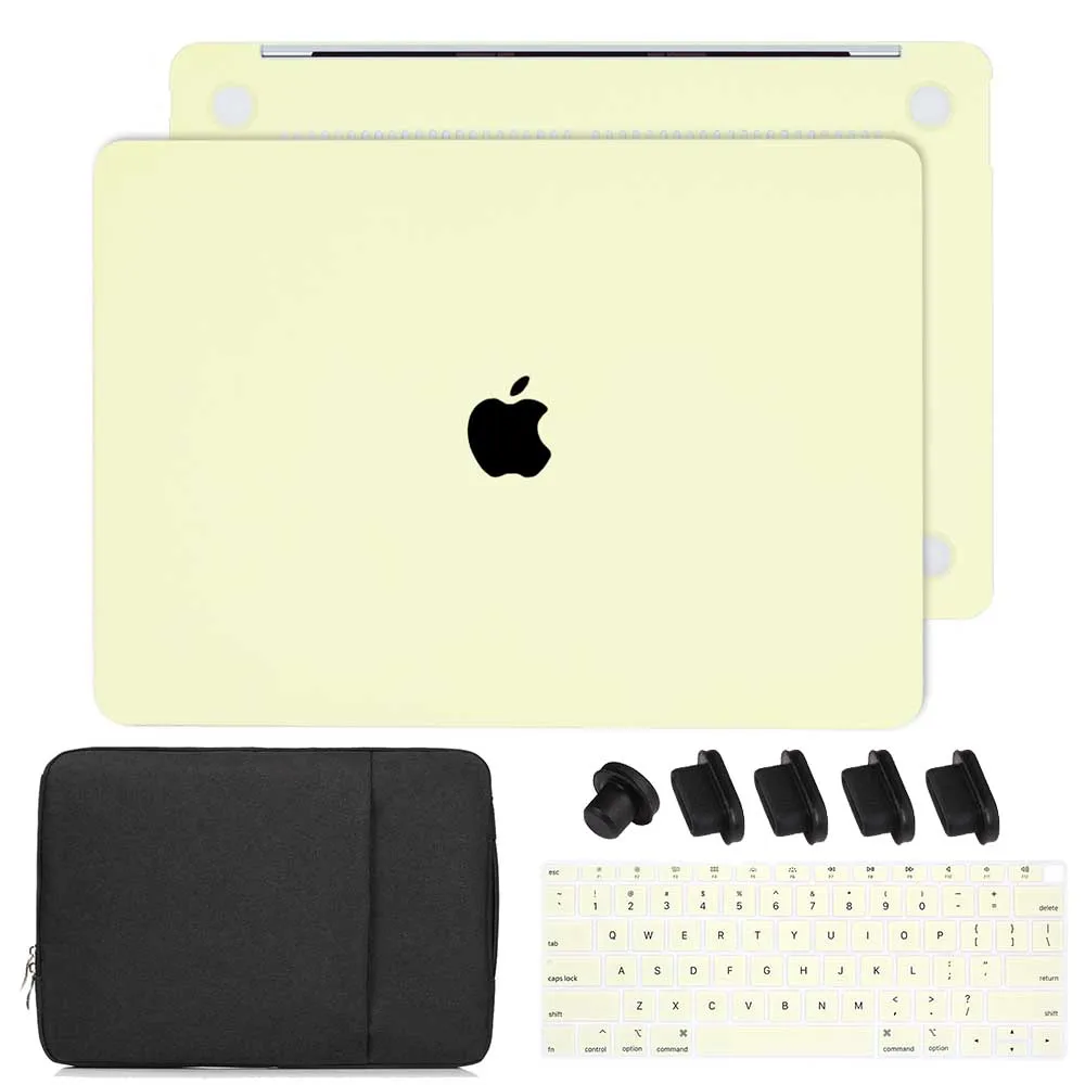 Сумка для ноутбука для MacBook Pro 13 Чехол A2159 Air Pro retina 13 15 дюймов пластиковый жесткий чехол+ градиентная клавиатура - Цвет: Cream Yellow Logo