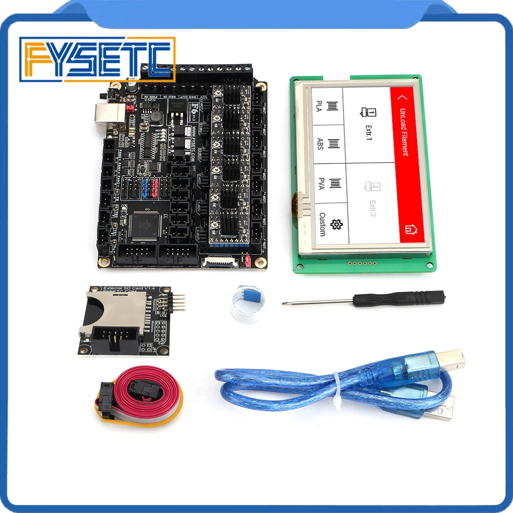 Материнская плата все в одном FYSETC F6 V1.3 + ЖК дисплей 4 3 дюйма сенсорный экран с SD