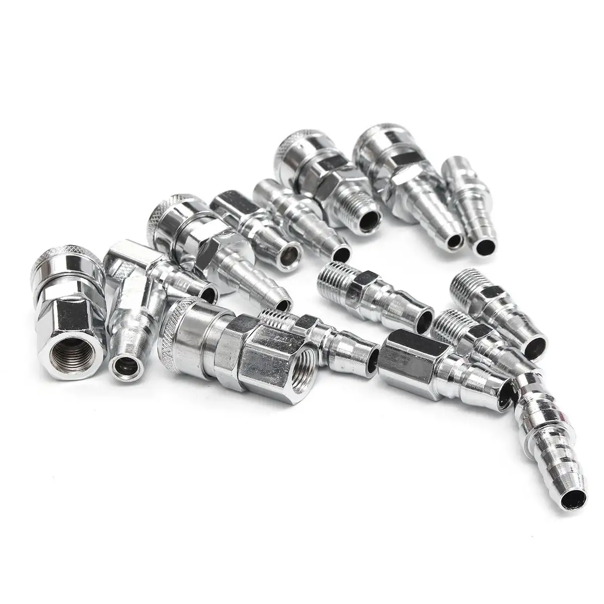 

16pcs Quick Connector BSP Line Hose Fittings Compressor Connector Quick Release Coupler Set
