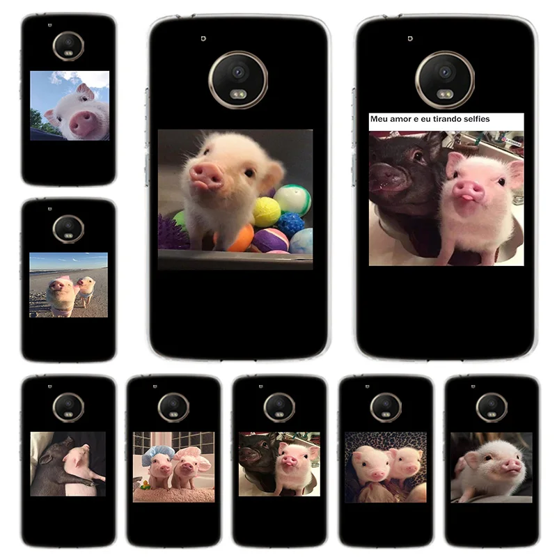 Cute Little Pink Pet Pig Phone Case For Motorola Moto One Fusion Plus Vision G9 Power G8 G7 Play G6 G5 G5S E6 Cover Shell | Мобильные