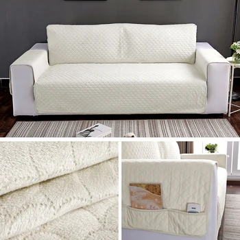 

Plush fabric thick sofa Cover add pocket Removable Towel couch Covers Seat Slipcovers couch for Dog Pets Single/Two/Three