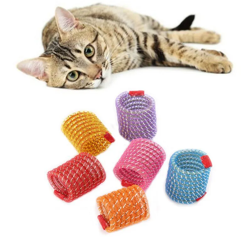 Funny Pet Cat Flexible Spring Toy Kitten Elastic Spring Interactive Toys for Small And Medium-Sized Cats Dogs Color Randomly