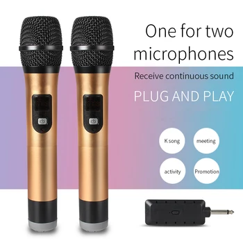 

500-697MHz 2200mAH Wireless Microphone UHF 6.5mm Megaphone Handheld Mic With Receiver For Karaoke Speech Loudspeaker For Church