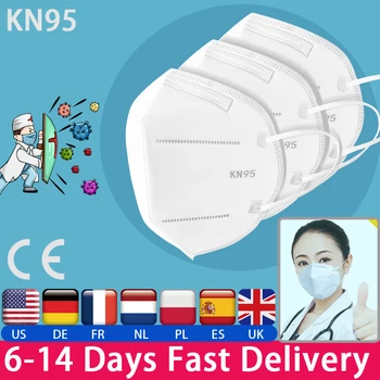 

Ship To USA DHL 100pcs n95maskes kn95maskes mascarilla kn95mask facemasks 5 layer black anime earloop respirator pocket insert
