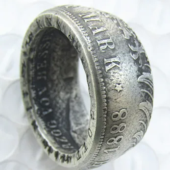 

Germany Silver Coin Ring 5 MARK 1888 Silver Plated Handmade In Sizes 8-16