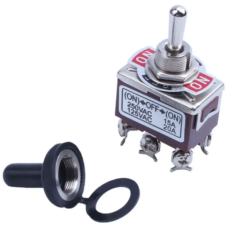 AC 250V 15A DPDT On/Off/On Мгновенный Переключатель с водонепроницаемой загрузкой