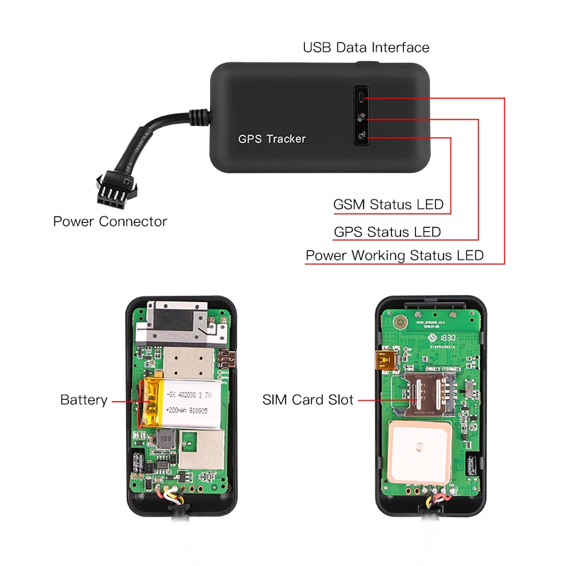 GPS Tracker Car GPS Tracker GT02A GT02D GSM GPRS Vehicle Tracking Device Monitor Locator Remote Contr With Fuel Injectionol Built In Battery