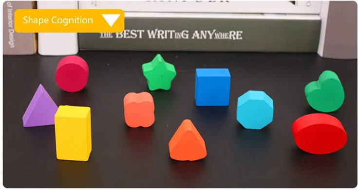 Montessori Toys Count Geometric Shape Cognition Match Baby Early Education Wood Math Toys For Children Puzzle