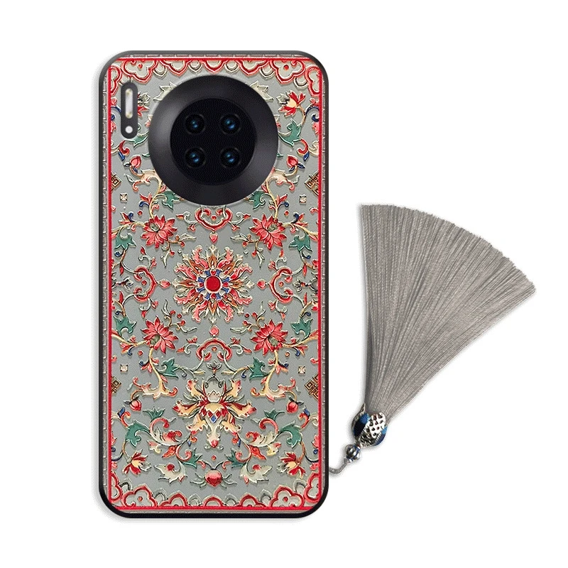 Для huawei Коврики 30 Pro 5G 20 20X P30 P20 Lite Nova 3e 4e 5 5i 5T Honor 20 20s 20i V20 9X Чехол рисунок кремния с кисточками в мягкой обложке - Цвет: Blue Red