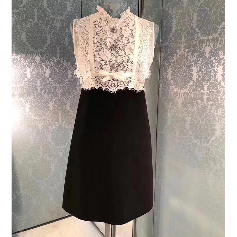 Cosmicchic 2020 Hoge Kwaliteit Elegante Partij Jurken Mouwloze Strass Knop Kant Office Dress Vintage Sexy Een Lijn Mini Jurk Cosmicchic 2020 Hoge Kwaliteit Elegante Partij Jurken Mouwloze Strass Knop Kant Office Dress Vintage Sexy Een Lijn Mini Jurk