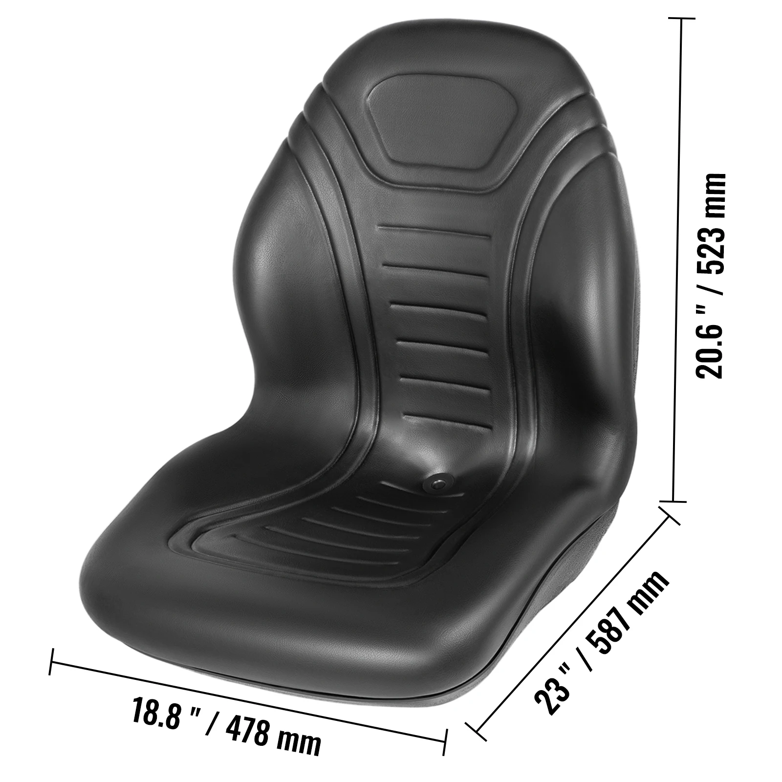 SucceBuy Forklift Seat Replacement Pair 2 High Back Seat Tractor Seat Durable Vinyl Cover for Mower Excavator Wheel Loader Dozer