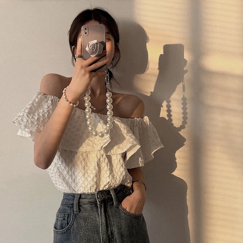 

Женские рубашки Ulzzang, японский Kawaii, Женская винтажная Свободная рубашка с пышными рукавами, Женская Корейская Милая Одежда Harajuku для женщин