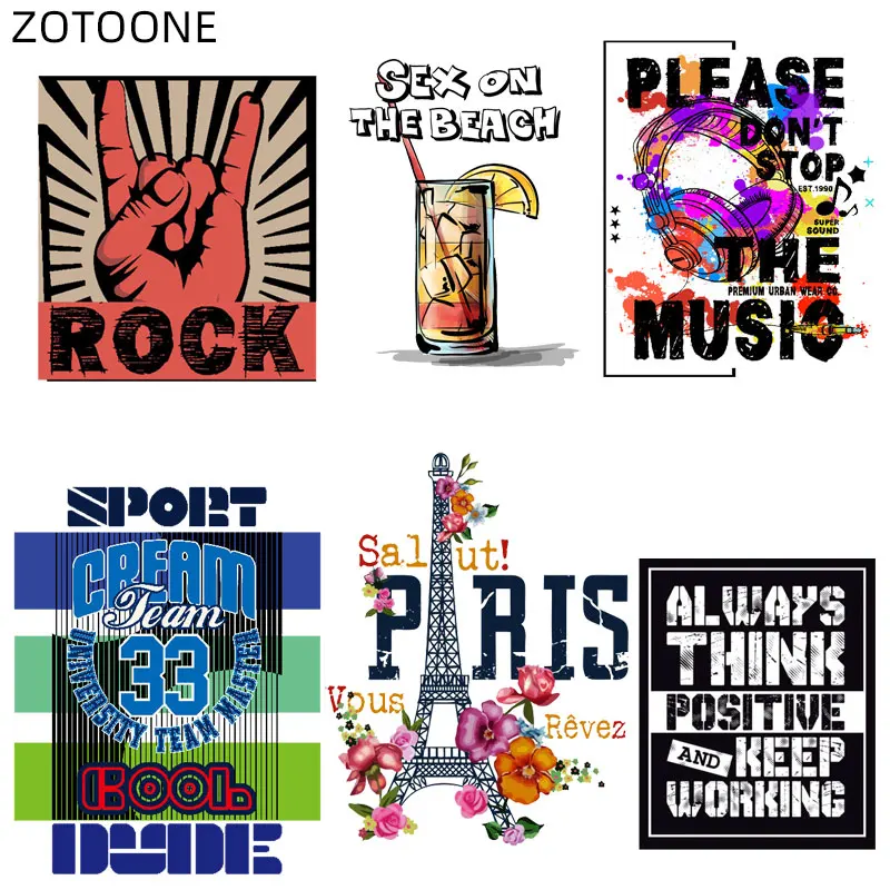 ZOTOONE с надписями и принтом со значком для детей Утюг на наклейки пальцы одежды