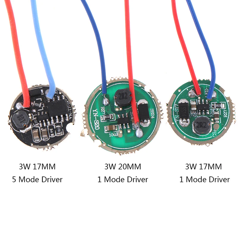 New 3.5mm Thickness 3W LED Driver 17mm/20mm Diameter 1.2-3.6V DC(1Mode)  12V DC(5 Mode) LED Flashlight Driver