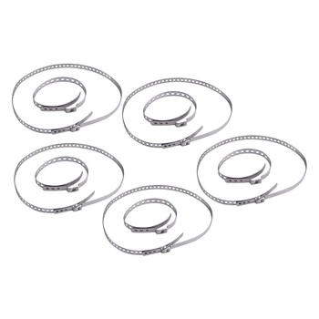 

CITALL 10pcs Universal Silver Stainless Steel Small & Large Adjustable Axle CV Joint Boot Crimp Clamps Kits