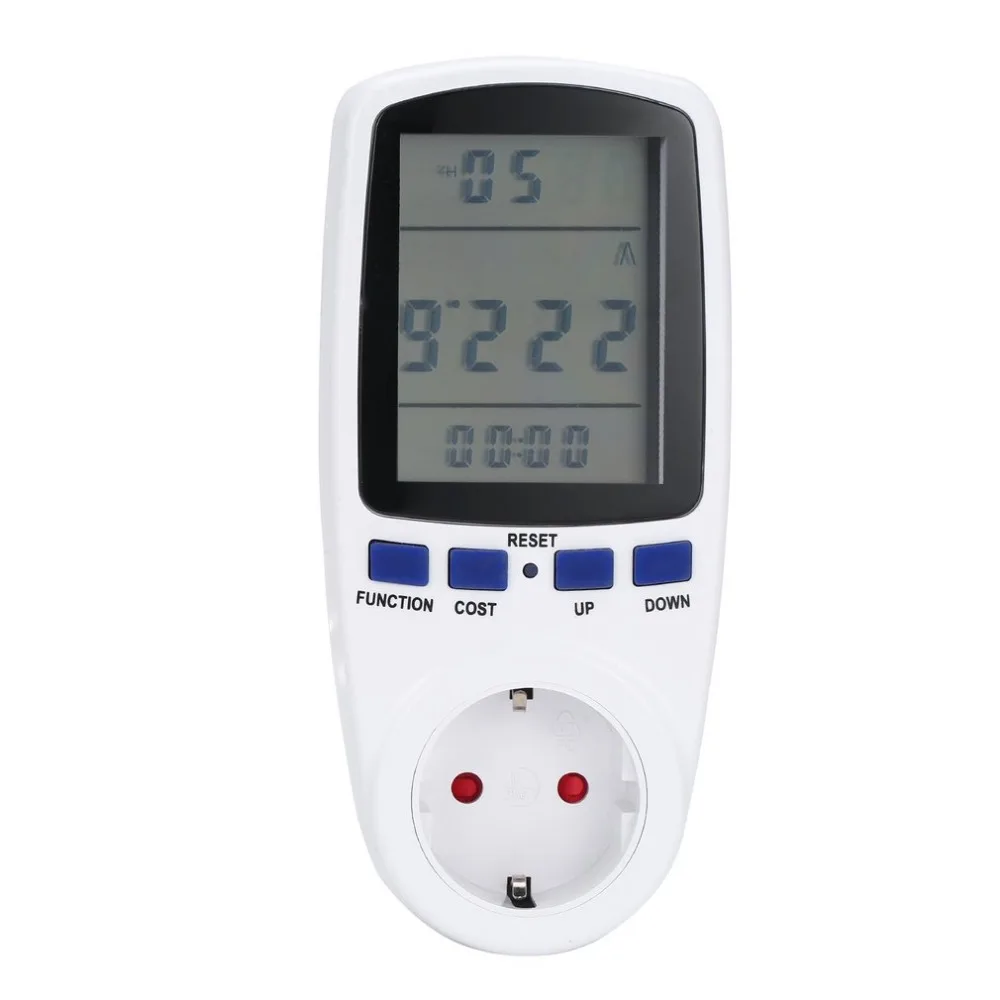 Power Energy Meter Digital Wattmeter KWh Watt Volt Amp Time electricity Cost Factor Monitor Socket Analyzer 220V EU | Дом и сад