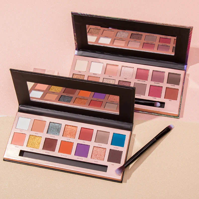 

FOCALLURE 2018 New Arrival Matte Glitter Eyeshadow Waterproof Cosmetic With Brush Long-lasting Eye Makeup Eye Shadow