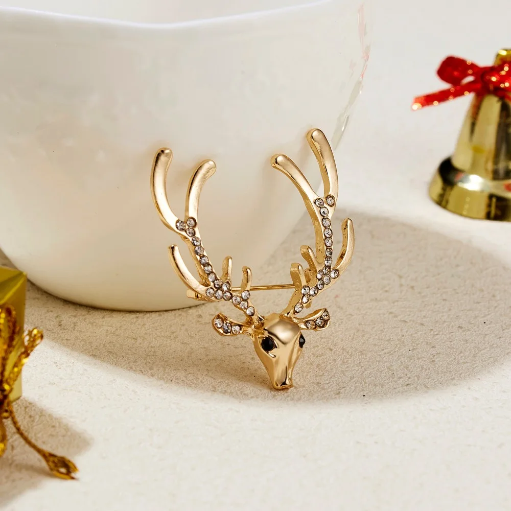 Rinhoo милые маленькие броши с оленями для женщин олень броши булавки с животными пальто ювелирное украшение в виде лацкана подарок рождественский олень венок корсажи