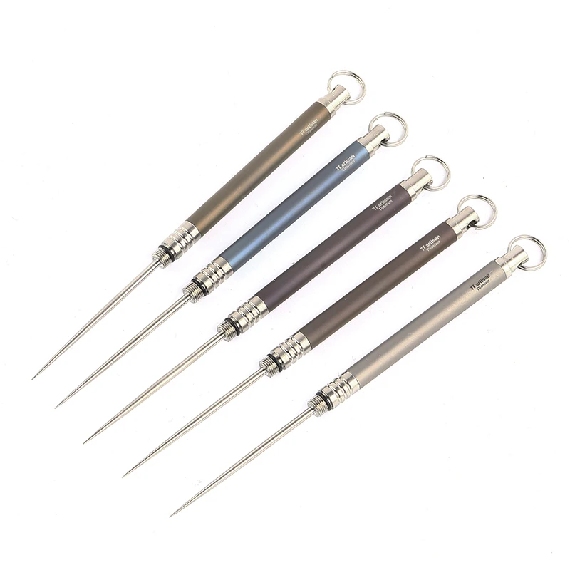 

1pcs Reusable Titanium Outdoor Toothpick Fruit Fork Camping Tool Toothpick-Holder Teeth Cleaning Travel Tooth Cleaner Ta6112