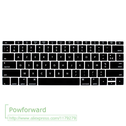Черный Французский франч для Macbook Pro 1" модель A1708 A 1708( без сенсорной панели) США силиконовый чехол для клавиатуры - Цвет: Черный