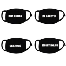 Imixlot Корейская группа Ким йоган же имя печатная черная ротовая маска унисекс хлопок против загрязнений лицо щит намордник