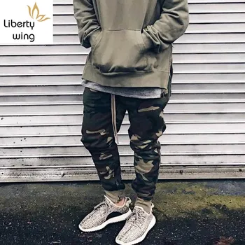 

High Street Mens Camouflage Printed Jogger Harem Zipper Elastic Waist Baggy Pants Casual Sweatpants Fashion Long Trousers