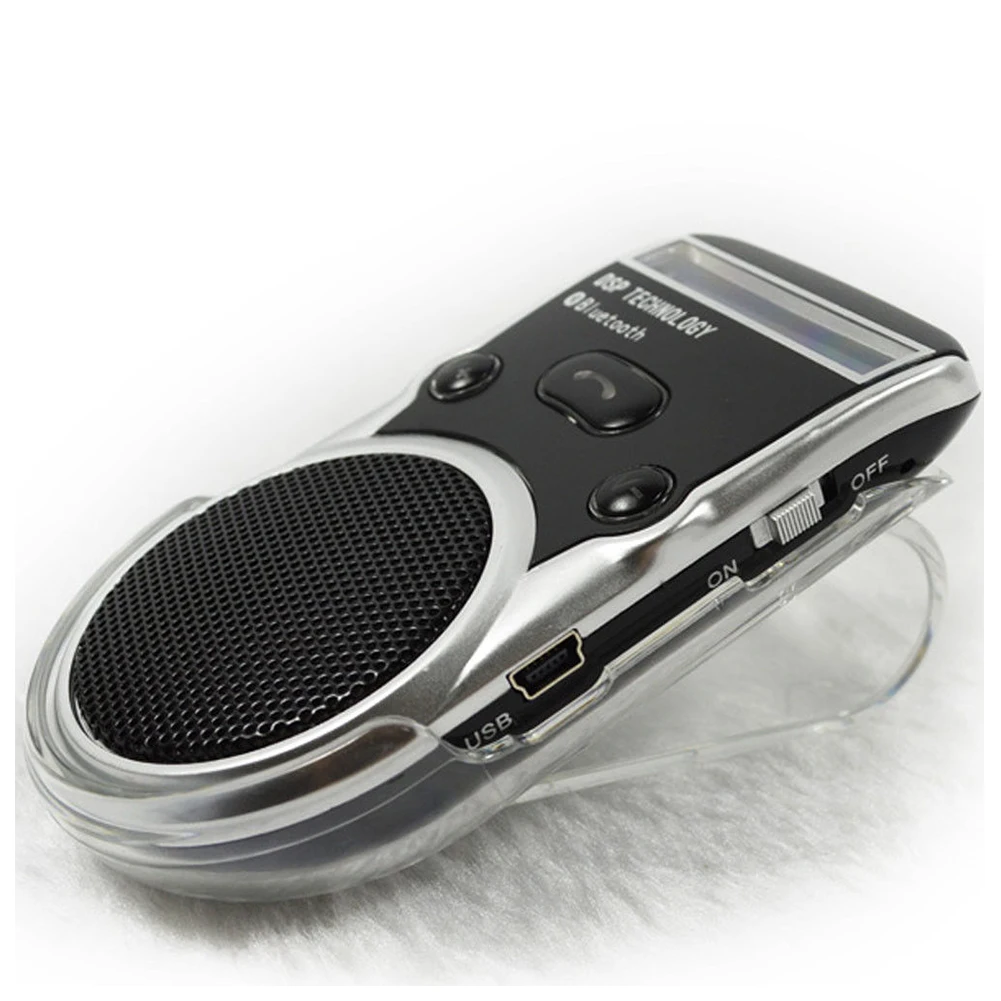 Bluetooth автомобильный комплект с солнечной батареей, ЖК-дисплей, идентификатор звонящего, громкая связь, Bluetooth динамик