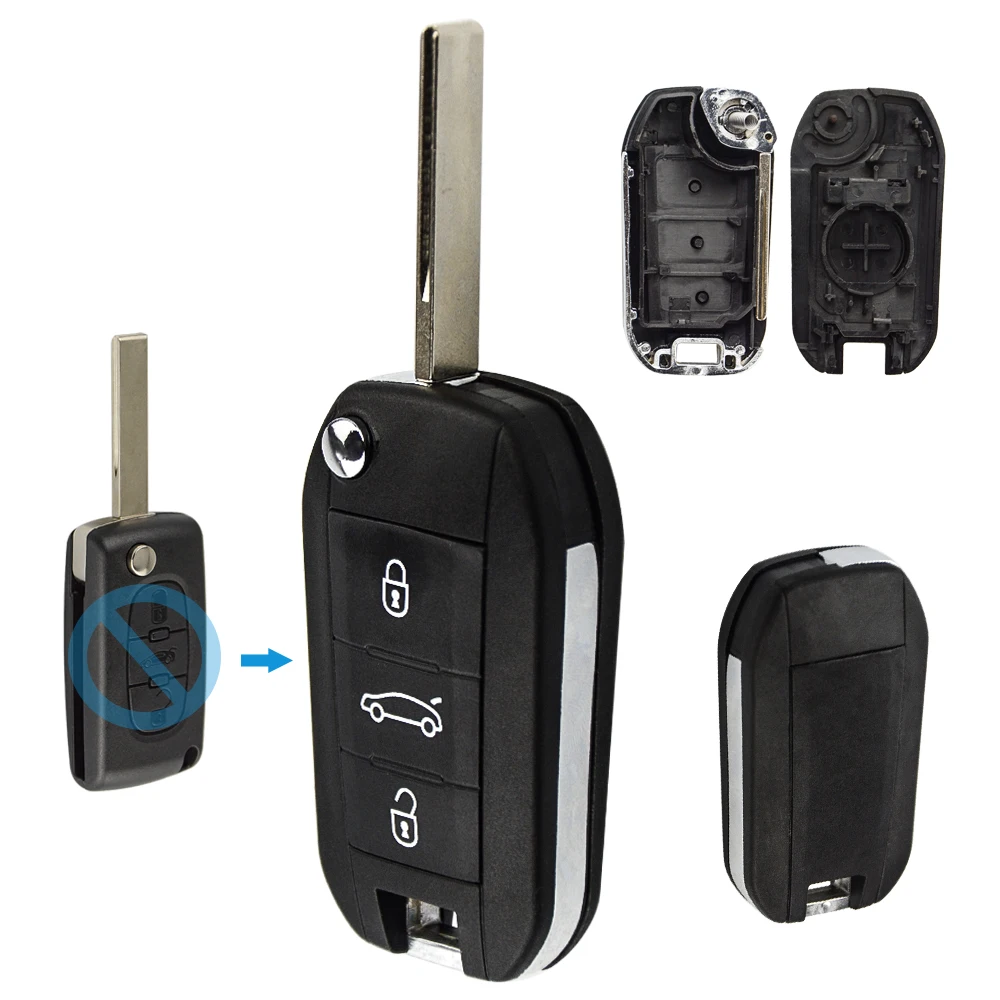 OkeyTech Оригинальный чехол для дистанционного ключа от машины Fob Peugeot 208 308 508 3008 5008 Uncut