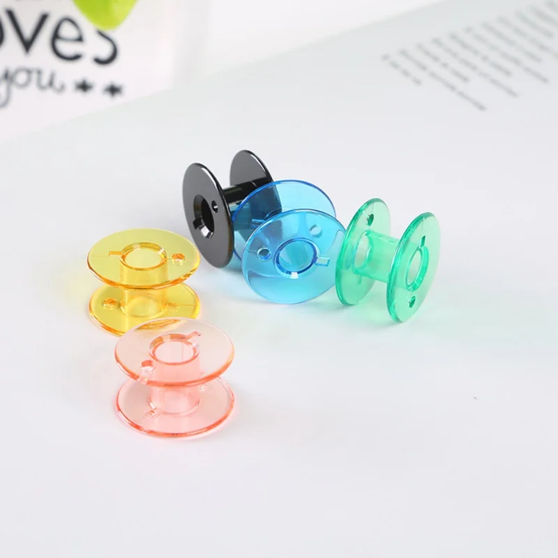 

25pcs/set Plastic Empty Coil Sewing Machine Spools Colorful Bobbin Set Box for Sewing Machine High Quanity
