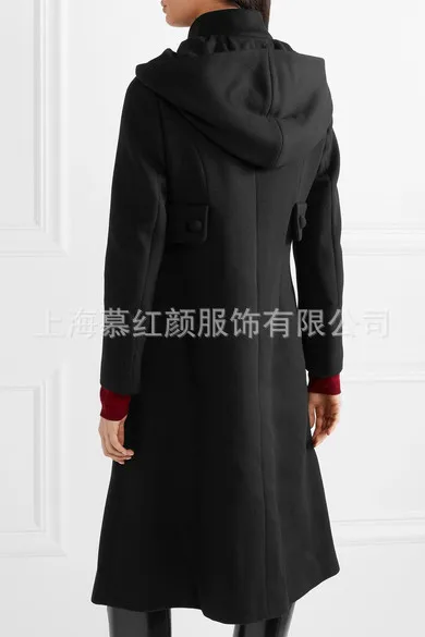 Однотонное длинное женское Шерстяное Пальто с широкой талией однобортное белое зимнее пальто теплая Модная черная кашемировая куртка