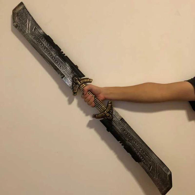 

1: 1 Thanos Cosplay War Game 110cm Double-edged Knife Destroy Hammer Figure Model Kids Gift PU Material Playing Weapon Sword