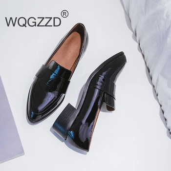 

2019 New European style oxford shoes women's casual shoes genuine leather chaussures femme flat shoes women's oxford shoes mujer