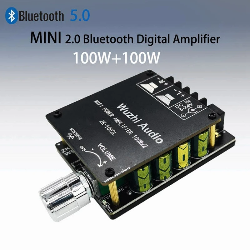 ZK 1002L Мини Bluetooth 5 0 DC 24V беспроводной аудио цифровой усилитель мощности стерео
