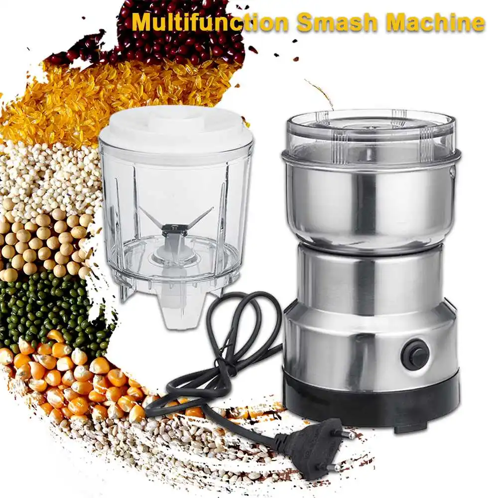 Molinillo de café eléctrico 2 en 1, licuadora portátil multifuncional, exprimidor de cocina, cereales, nueces, granos, especias, molinillo de granos